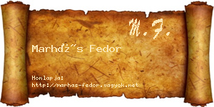 Marhás Fedor névjegykártya